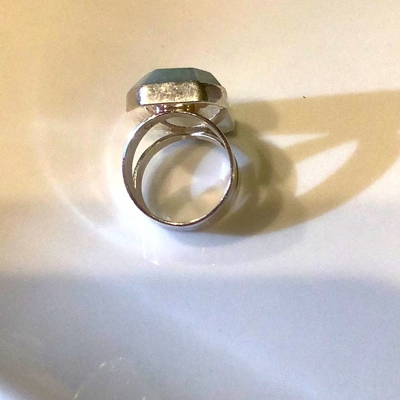 Jay King Contemporary Geometric Sterling Silver & Aquamarine Ring! - Picture 5 of 11